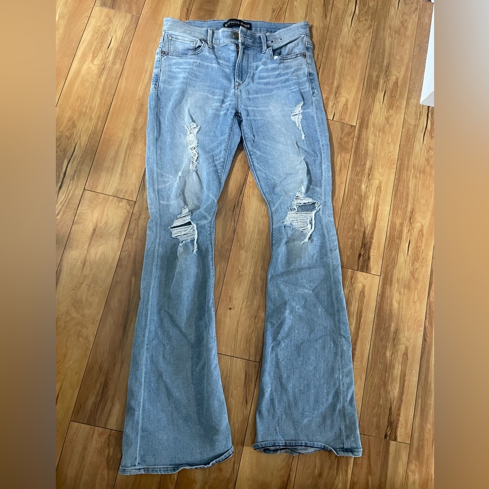 Express Slim Flare Mid-Rise stretch jeans